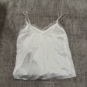Abercrombie and fitch White Lace Trim Cami Top